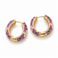 Goodies Label Berry Enamel Hoops met Witte Bloemen Goudkleurig