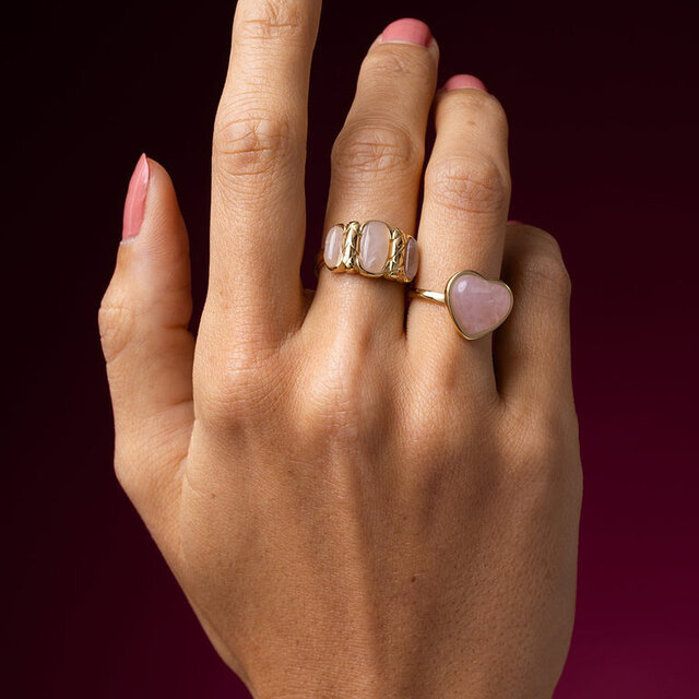 Rose Quartz Ring – Vintage Romance in Goud
