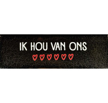 Quote tegeltje DO 'Ik hou van ons' goud/creme(rood)