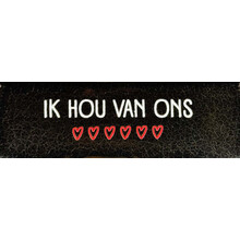 Quote tegeltje DO 'Ik hou van ons' goud/creme(rood)