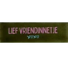 Quote tegeltje DO 'lief vriendinnetje' olijf/warmroze(warmblauw)