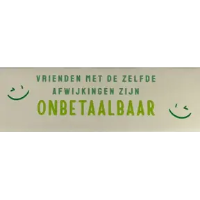 Quote tegeltje DO 'vrienden met dezelfde afwijking zijn onbetaalbaar' creme/mint(time-knalgroen)
