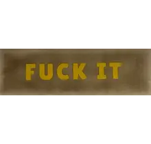 Quote tegeltje DO 'fuck it' taupe/geel