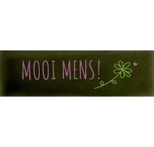 Quote tegeltje DO 'mooi mens' olijf/warmroze(lime)