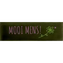 Quote tegeltje DO 'mooi mens' olijf/warmroze(lime)