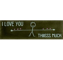 Quote tegeltje DO i love you thiiiisss much olijf/lichtgroen(warmroze)
