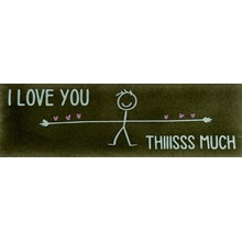 Quote tegeltje DO i love you thiiiisss much olijf/lichtgroen(warmroze)