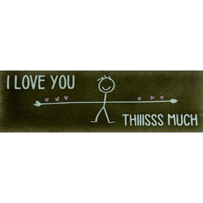 Quote tegeltje DO i love you thiiiisss much olijf/lichtgroen(warmroze)