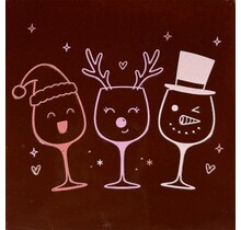 Quote tegeltje glazen kerst kastanje/combi 6