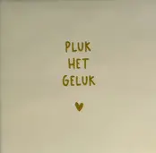 Quote tegeltje 'pluk het geluk' creme/goud