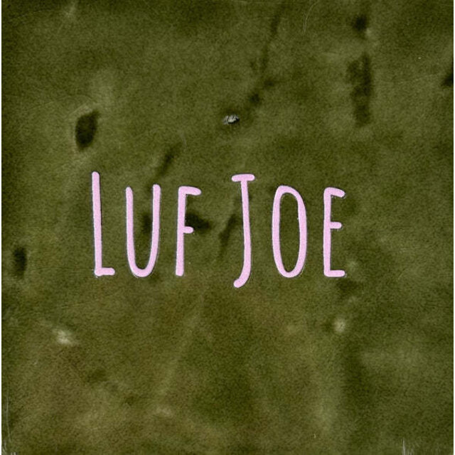 Quote tegeltje 'Luf joe' olijf/babyroze