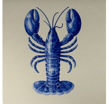 Quote tegeltje Delftsblauw Kreeft crème/blauw