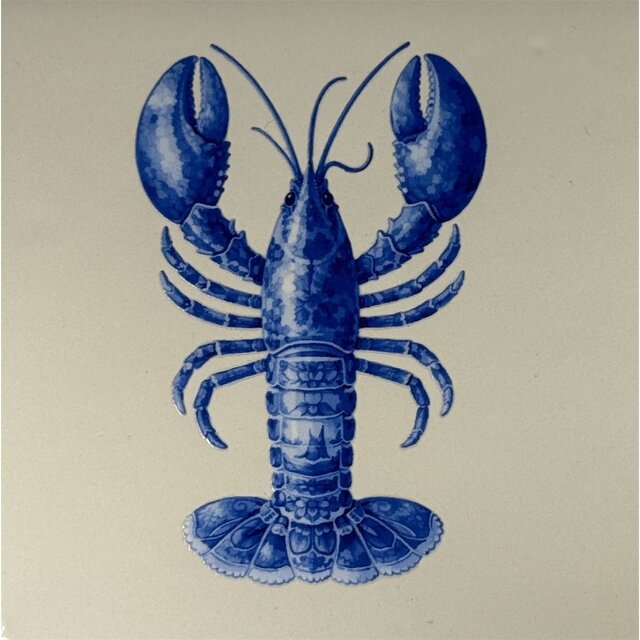 Quote tegeltje Delftsblauw Kreeft crème/blauw