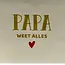 Yett Quote tegeltje 'papa weet alles' creme/goud(rood)
