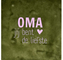 Quote tegeltje 'oma' olijf/babyroze