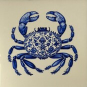 Quote tegeltje Delftsblauw krab creme/blauw