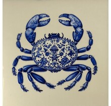 Quote tegeltje Delftsblauw krab creme/blauw