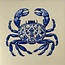 Yett Quote tegeltje Delftsblauw krab creme/blauw