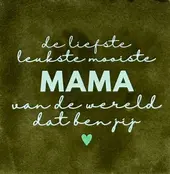 Quote tegeltje 'de liefste leukste mooiste mama...(nieuw)' olijf/lichtgroen(mint)