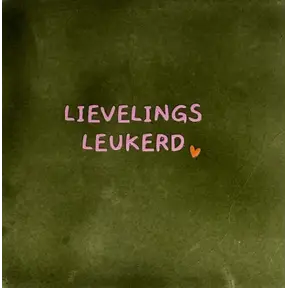 Quote tegeltje 'lievelingsleukerd' olijf/warmroze(oranje)
