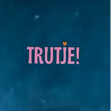 Quote tegeltje 'trutje' donkerblauw/warmroze(oranje)