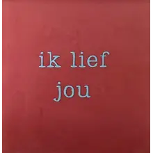 Quote tegeltje 'ik lief jou' roze/warmblauw