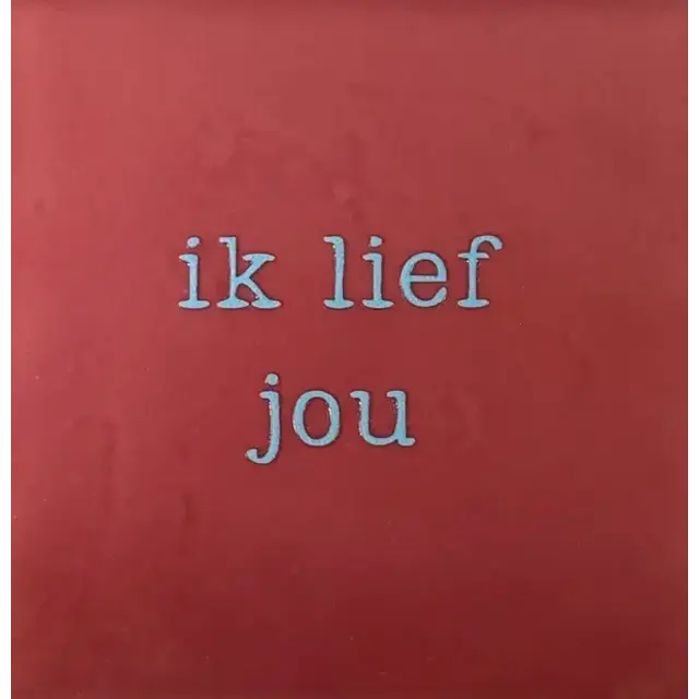 Quote tegeltje 'ik lief jou' roze/warmblauw