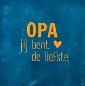 Quote tegeltje 'opa' donkerblauw/oranje