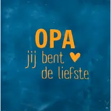 Quote tegeltje 'opa' donkerblauw/oranje