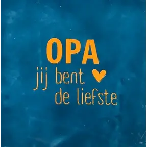 Quote tegeltje 'opa' donkerblauw/oranje