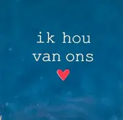 Quote tegeltje 'ik hou van ons' donkerblauw/creme