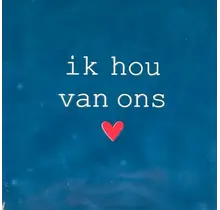 Quote tegeltje 'ik hou van ons' donkerblauw/creme