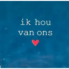 Quote tegeltje 'ik hou van ons' donkerblauw/creme