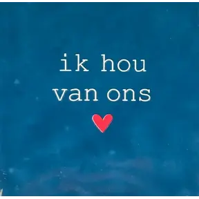 Quote tegeltje 'ik hou van ons' donkerblauw/creme
