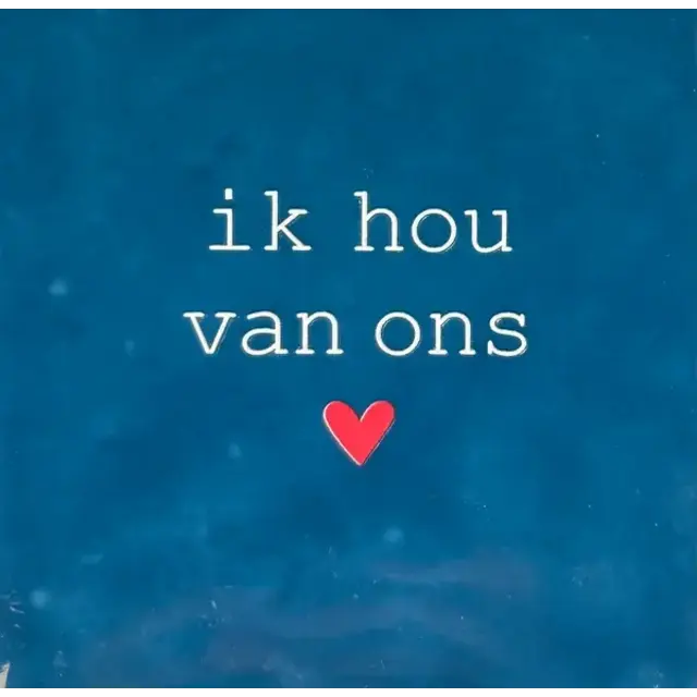 Quote tegeltje 'ik hou van ons' donkerblauw/creme