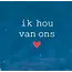 Yett Quote tegeltje 'ik hou van ons' donkerblauw/creme