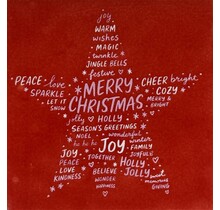 Quote tegeltje merry christmas ster rood/combi 2