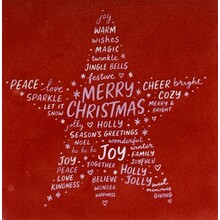 Quote tegeltje merry christmas ster rood/combi 2