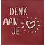 Yett Quote tegeltje 'denk aan je' nieuw roze/zachtroze(mint-lichtgroen)