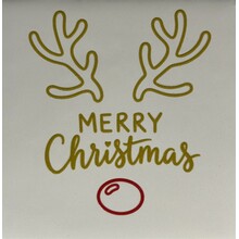 Quote tegeltje merry christmas rendier creme/goud(rood)
