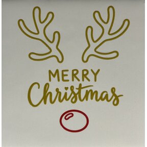 Quote tegeltje merry christmas rendier creme/goud(rood)