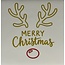 Yett Quote tegeltje merry christmas rendier creme/goud(rood)