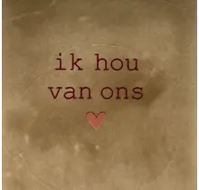 Quote tegeltje 'ik hou van ons' taupe/cherry(taupe)