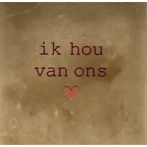 Quote tegeltje 'ik hou van ons' taupe/cherry(taupe)