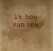 Quote tegeltje 'ik hou van ons' taupe/cherry(taupe)