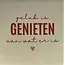 Yett Quote tegeltje 'geluk is genieten van wat er is' creme/taupe(nude roze)