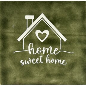 Quote tegeltje Home sweet home olijf/crème