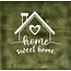 Yett Quote tegeltje Home sweet home olijf/crème