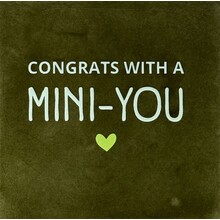Quote tegeltje congrats with a mini you olijf/lichtgroen(lime)
