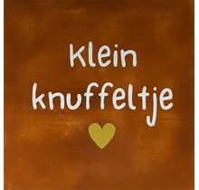 Quote tegeltje klein knuffeltje terra/creme(goud)